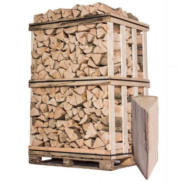 Palette 2 m³ – Brennholz 33 cm (gemischte Holzarten) – 3 Ster – Gather Brennholz